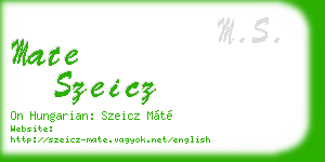 mate szeicz business card